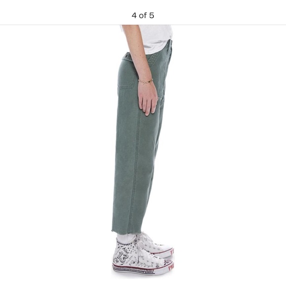 MOTHER The Patch Pocket Private High Rise Cropped Wide Leg Jeans in Roger That - Picture 3 of 4